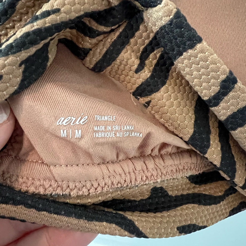 Aerie Tiger Stripe Triangle Bikini Top | Size Medium - Picture 5 of 7